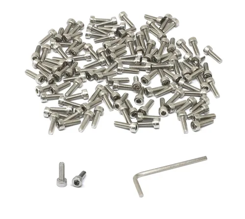 Vista 188 de iexcell Kit de tornillos de cabeza hexagonal de acero inoxidable 304, 100 unidades M2 x 0.157 in, paso de rosca de 0.016 in