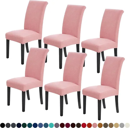 Vista 30 de Joccun - Juego de 2 fundas para sillas de comedor, fundas elásticas para sillas de comedor, fundas de asiento para sillas de comedor, funda de Negro