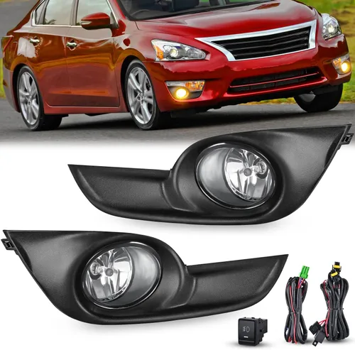 Vista 9 de Conjunto de luces antiniebla Nilight Compatible con Nissan Maxima 2000 2001 Sentra 2002 2003 y Frontier 2004 Xterra Lámparas de lente ámbar