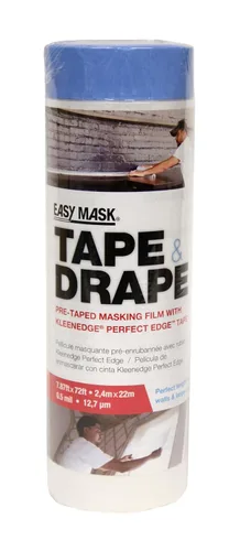 Vista 8 de Easy Mask Tape & Drape - Película adhesiva preadhesiva con cinta de uso general, 22 pulgadas x 100 pies