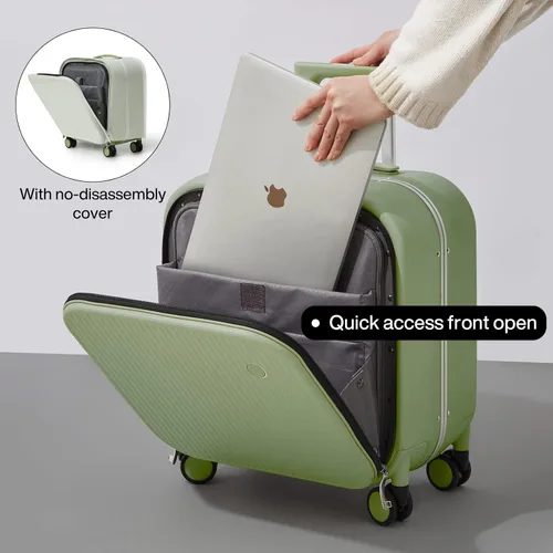 Vista 2 de Maleta mixi con ruedas giratorias, equipaje de viaje con marco de aluminio PC de carcasa dura con candado TSA y cubierta