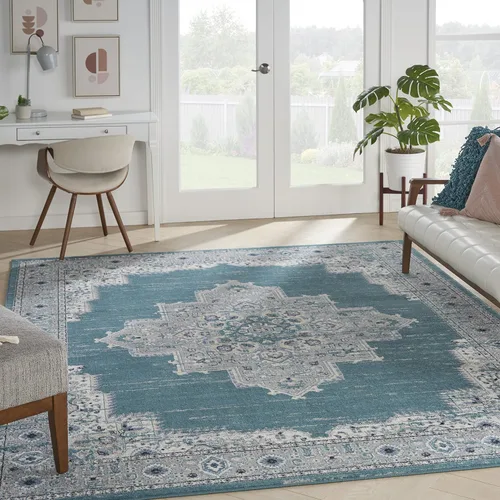 Vista 64 de Nourison Passion Alfombra marfil/negro, de 2 pies 2 pulgadas x 10 pies, fácil de limpiar, no desprende pelo, para habitación, sala, comedor, cocina