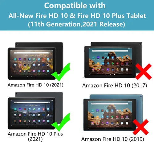 Vista 2 de Funda para tableta Amazon Fire HD 10/Fire HD 10 Plus (11ª generación, versión 2021), con cita inspiradora de «Be a Flamingo in a Flock», funda