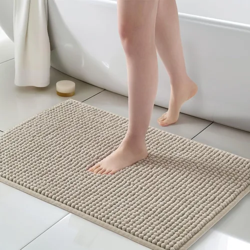 Vista 37 de FRESHMINT Alfombra de baño de felpilla gruesa y grumosa, 17"x24", alfombrilla de baño antideslizante, accesorio decorativo suave, linda alfombrilla