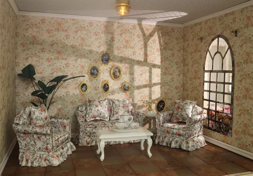 Vista 2 de iLAND Muebles de casa de muñecas de sofá en miniatura, el gran juego de muebles para casa de muñecas para accesorios de 1/12, elegantes sofás