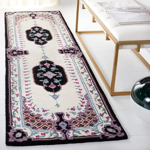 Vista 36 de SAFAVIEH Bellagio Collection - Alfombra decorativa de 2 x 3 pies, azul y rosa, hecha a mano de lana de medallón, ideal para zonas de alto tráfico