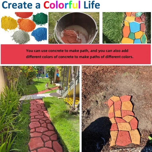 Vista 7 de Anothera Moldes reutilizables para caminos de hormigón de 17 x 17 x 1.6 pulgadas, moldeo de piedra Pathmate, pavimentadora de patio, césped, jardín