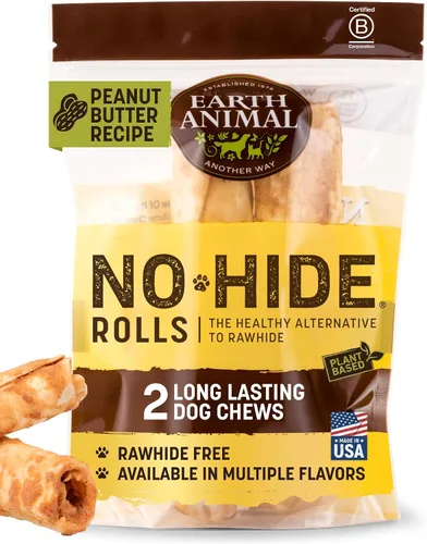 Vista 23 de Earth Animal Masticables sin ocultar – de The Grill Rolls Bacon Cheeseburger Sabor Rawhide Free Medium Dog Chews – 3