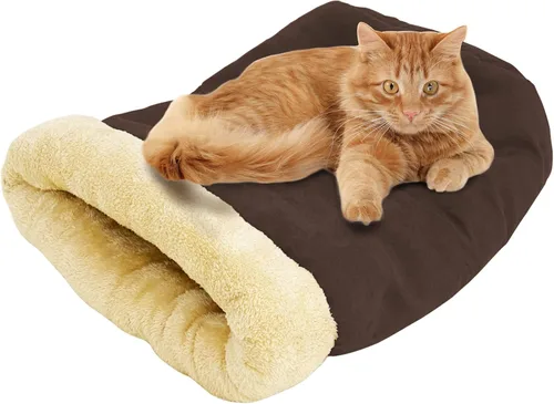 Vista 5 de Cama para gatos 4 en 1 con autocalentamiento para dormir, cueva