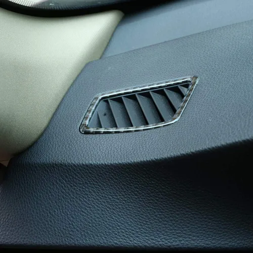 Vista 3 de YIWANG Adhesivos de fibra de carbono real para tablero, aire acondicionado, marco de ventilación, 2 unidades, para BMW Serie 3, E90, E92, E93
