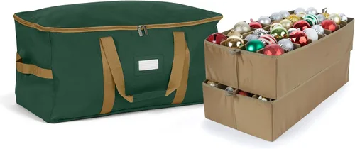 Vista 63 de Covermates Keepsakes Bolsa de almacenamiento ajustable para adornos, con asas de transporte, protección acolchada, ruedas dobles, almacenamiento