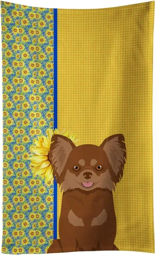 Vista 107 de Caroline's Treasures WDK5313KTWL - Toalla de cocina con diseño de girasoles de verano, color negro y tostado, Airedale Terrier, toalla de mano