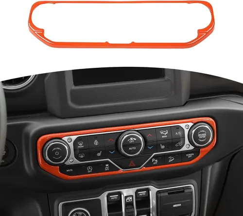 Vista 11 de RT-TCZ para Wrangler JL Cubierta de interruptor de aire acondicionado centro del tablero Trim Marco Azul bebé para Jeep Wrangler JL JLU Gladiator JT