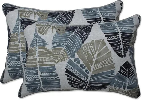 Vista 76 de Pillow Perfect Almohadas lumbares Delray azul marino para exteriores/interiores, 11.5 x 18.5 pulgadas, paquete de 2