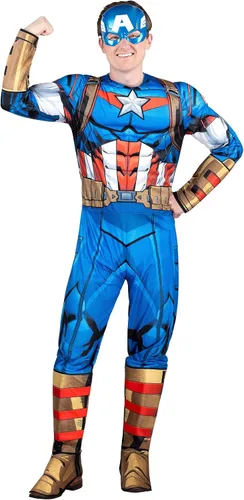 Vista 2 de Disfraz de Capitán América de Marvel para adulto