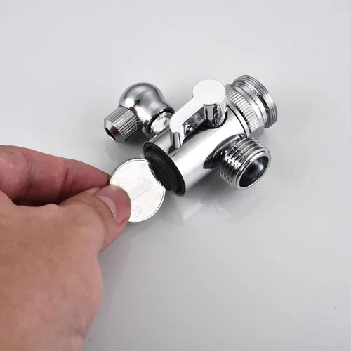 Vista 4 de Juego de accesorios de rociador de manguera para fregadero de grifo, cabezal rociador de ducha con válvula desviadora, piezas de repuesto, adaptador