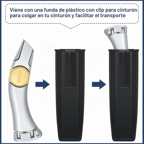 Vista 5 de 2 Piezas Cuchillo para Alfombra de Servicio Pesado Cuchillo de Vinilo para Paneles de Yeso de Techado con Cuchillas Utilitarias Fijas de Repuesto