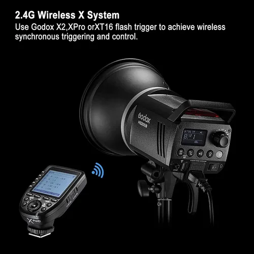 Vista 6 de Godox MS200-V MS200V 200W - Luz estroboscópica compacta de estudio, GN53 0.1-1.8S Tiempo de reciclaje, sistema 2.4G X, montaje Bowens con lámpara