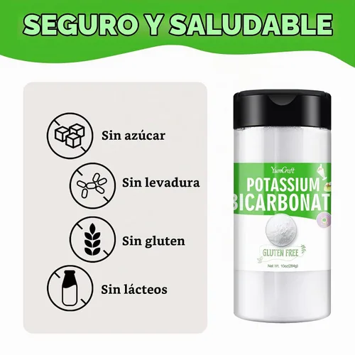 Vista 4 de Bicarbonato de potasio de 10 onzas, 100 % puro, bicarbonato de potasio en polvo, para plantas, pasteles, vinificación, fermentación, bicarbonato