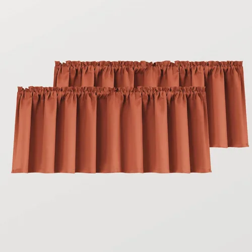Vista 37 de Mrs.Naturall Cenefas de playa para ventana de cocina, paquete de 2 cenefas opacas con bolsillo para barra, para sala de estar, baño, 36 x 16
