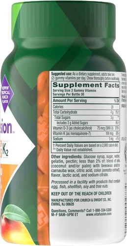 Vista 3 de Vitafusion Gomitas de vitamina D3 K2 60 unidades Delicioso sabor a