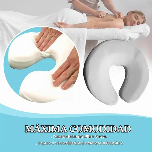 Vista 2 de NRG Mesa de masaje de espuma viscoelástica con funda de forro polar ultrasuave, almohadilla de almohada para reposacabezas que elimina los puntos