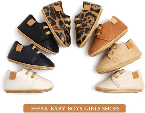 Vista 5 de E-FAK Zapatos unisex para bebés, niños y niñas, antideslizantes, para recién nacidos, primeros pasos, zapatos de cuna