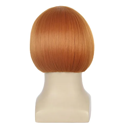 Vista 5 de yuehong Peluca corta de jengibre con corte de tazón de jengibre para hombre Corte de jengibre