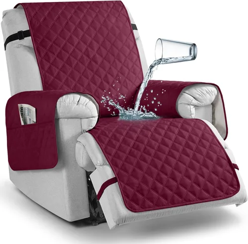 Vista 39 de TAOCOCO - Funda antideslizante para silla reclinable, funda para sofá, funda para silla reclinable pequeña con correas elásticas, protector