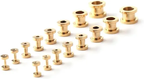 Vista 14 de Ruifan kit de 16 expansores de acero quirúrgico, 8 pares, 14 g - 00 g (1.6 mm-10 mm)