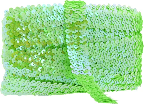 Vista 22 de Mandala Crafts - Cinta de lentejuelas elásticas iridiscentes AB de 1 pulgada para coser 10 Yards, Metallic Color, Washable, Stretchy Band, for