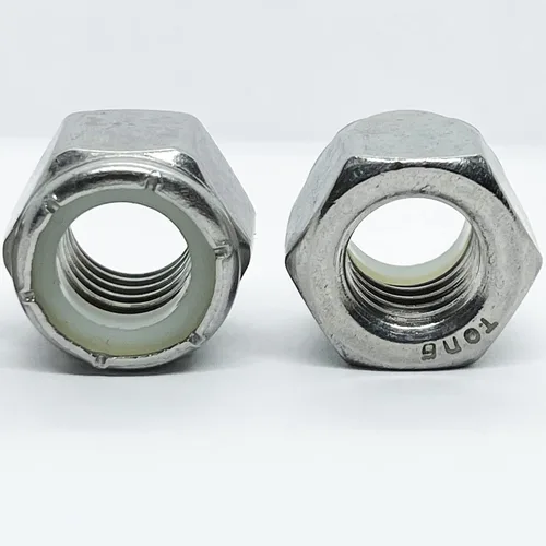 Vista 4 de 100 - Tuerca hexagonal de nailon y rosca de acero inoxidable - para pernos de 1/2 pulgada - Tuercas de seguridad de calidad (100)