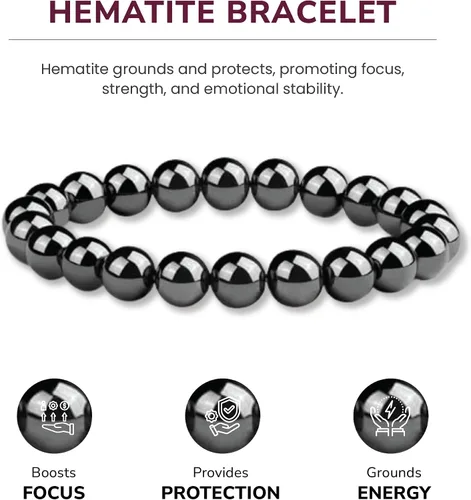 Vista 65 de Crystal Vibe Pulseras de cuentas de 0.315 in para mujeres y hombres, pulseras de cristal con piedras preciosas naturales, tamaño elástico ajustable