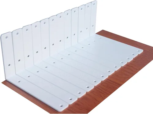 Vista 69 de Paquete de 2 soportes de estante en L de 6 pulgadas de largo x 4 pulgadas de alto x 1.5 pulgadas de ancho, 5 mm de grosor, soportes de estante