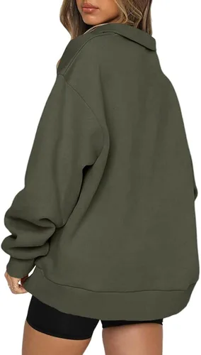 Vista 4 de Muchpow Womens Casual Sweatshirts 14 Zipper Long Sleeve Fall Top Oversized Pullover Tunics Teen Girls Fall Y2K Clothes
