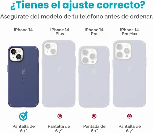 Vista 2 de Speck Funda transparente para iPhone 14 y iPhone 13 – Protección contra caídas, resistente a los arañazos y a prueba de amarilleo, funda de doble