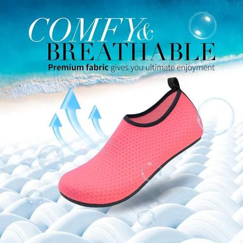 Vista 2 de Homitem Zapatos de agua para hombre y mujer, zapatos de playa descalzos, zapatos de piscina de secado rápido, calcetines de yoga para mujeres