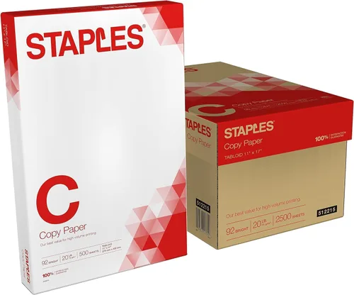 Vista 13 de Staples TRU RED - Papel para impresora de 8.5 x 11 pulgadas, diseñado para impresoras de alta velocidad, brillo 92, color blanco (500 hojas/resma)