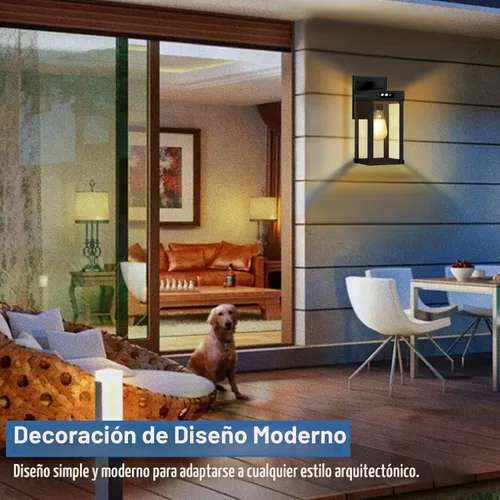 Vista 8 de Lámparas solares de pared para exteriores, 3 modos de iluminación y sensor de movimiento, luz solar para porche, 2 bombillas, aplique resistente al