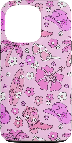 Vista 10 de iPhone 16 Coastal Cowgirl Estética Rosa Cowgirl Hat Cowboy Boots Boho Case