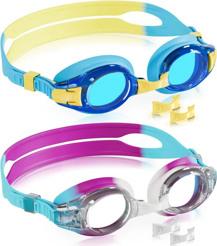 Vista 18 de Aegend - Paquete de 2 gafas para niños, gafas de natación para niños de 4 a 16 años, niños y niñas jóvenes, gafas de piscina antivaho, impermeables