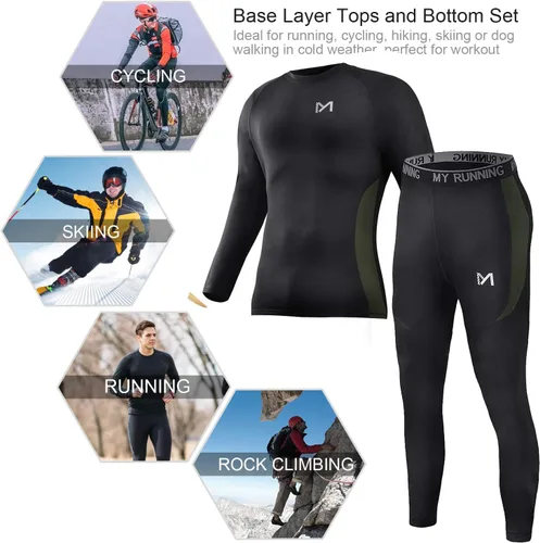 Vista 5 de MEETYOO - Conjunto de ropa interior térmica para hombre, pantalones largos deportivos, capa base