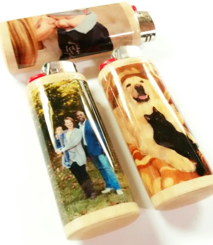 Vista 2 de Funda para encendedor personalizada con foto, compatible con los encendedores Bic
