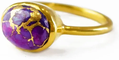 Vista 24 de Oval Birthstone Ring Bezel Set in Vermeil Gold, Sterling Silver, or Rose Gold, Stacking Birthstone Ring [rOMB]