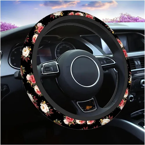 Vista 7 de Swono Fundas de volante de neopreno antideslizantes con diseño de fantasmas lindos y divertidos fantasmas bailarines de Halloween, agarre cómodo