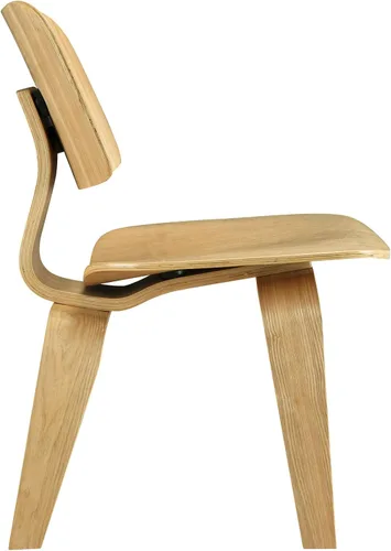 Vista 3 de Modway Fathom Mid-Century - Silla moderna de madera contrachapada moldeada para cocina y comedor en color natural Nuez