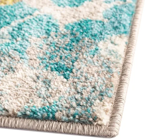 Vista 8 de Unique Loom Azalea Collection - Alfombra de área - Encore (Runner 2' 0" x 6' 0", azul/marfil)