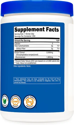 Vista 5 de Nutricost - Glucomanano en polvo, 1.10 lb