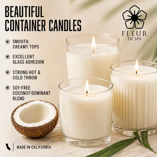 Vista 3 de True Coconut Candle Making Wax, barra de 1 libra, fabricada en Estados Unidos