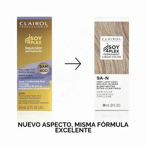 Vista 3 de Clairol Professional Permanent Liquid Color for Ultra Light Blonde Hair 9AN Rubio neutro fresco muy claro